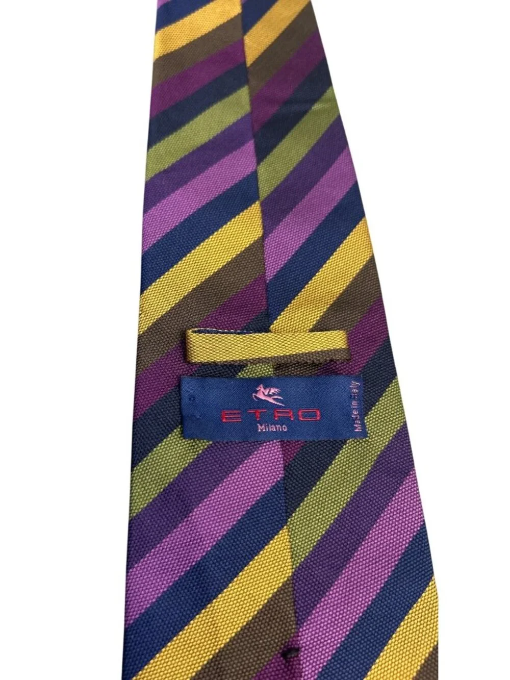Etro Milano Silk Tie Multicolor Striped Made in Italy Collectible Luxury Necktie